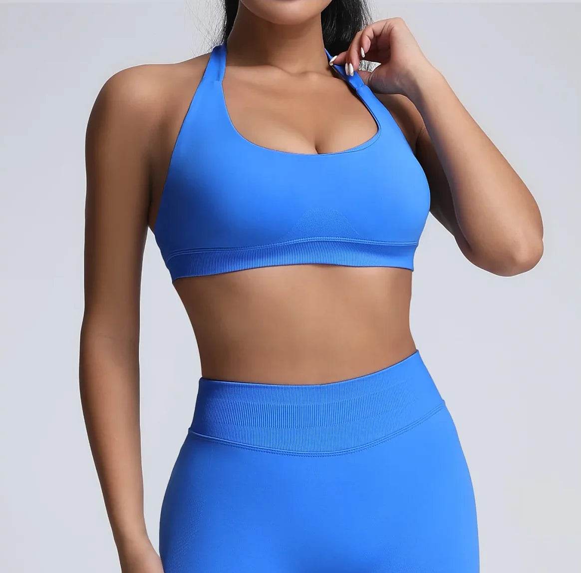 Women’s Summer Fitness Set - High Waist Yoga Shorts & Backless Bra - Buy Center