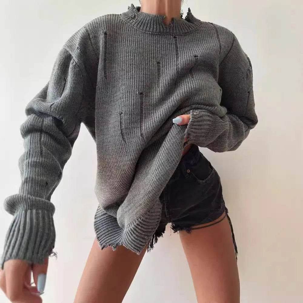 Women's Oversize Turtleneck Sweater - Thick Vintage Chunky Knit - Buy Center