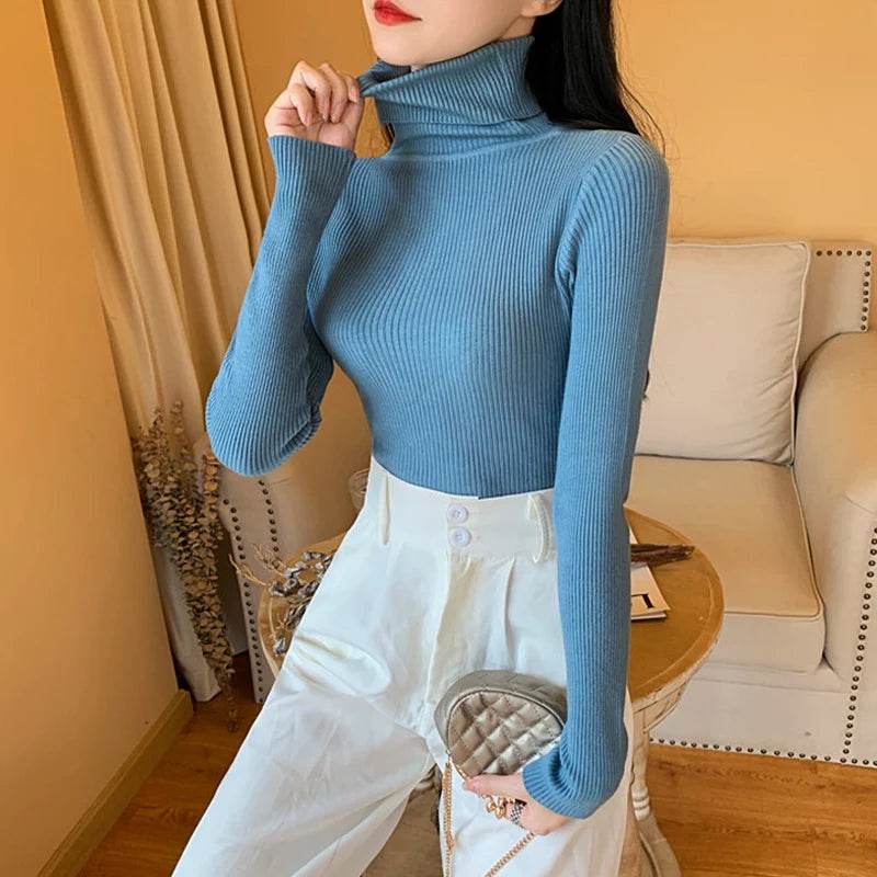 Women's Knitted Turtleneck Pullover - Autumn Winter Sweater - Buy Center