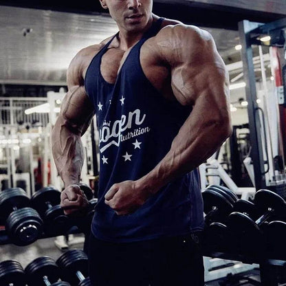 VANQUISH FITNESS Men's Cotton Sports Tank Top - Sleeveless Gym Vest - Buy Center