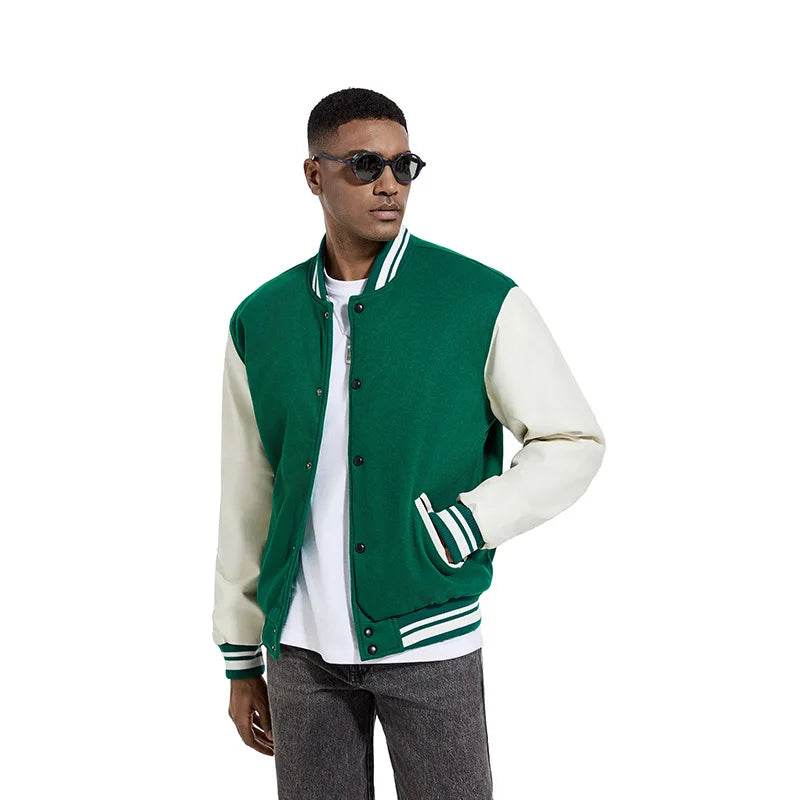 Men's Casual Solid Color Baseball Jacket - Autumn & Winter Fashion - Buy Center