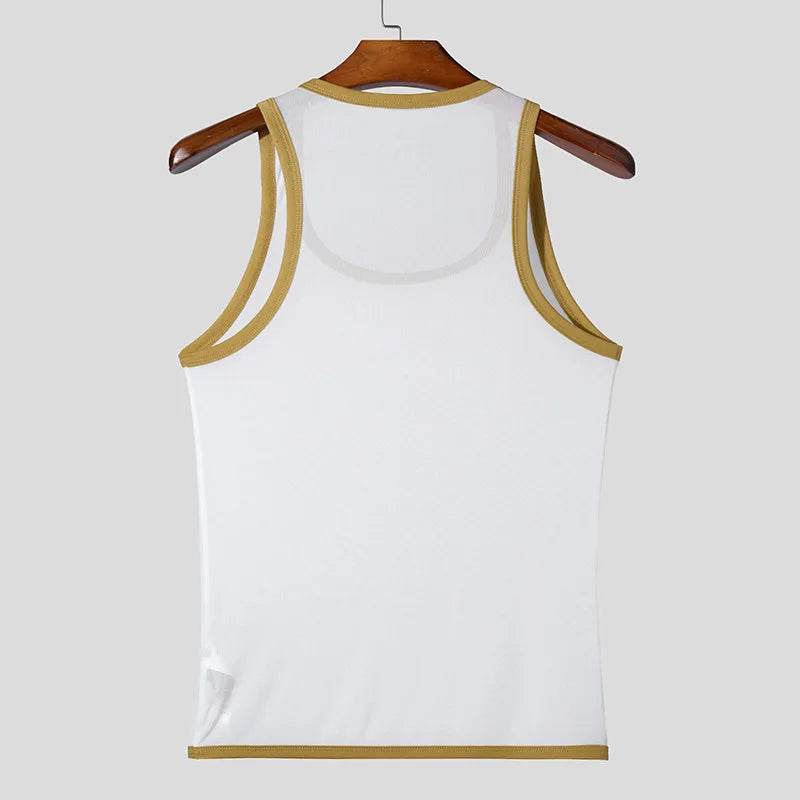 Men’s Summer Mesh Tank Top - Casual U Neck Sleeveless Vest for Clubwear - Buy Center