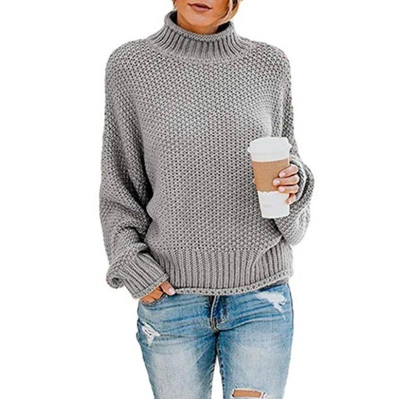 2023 Women's Long-Sleeved Turtleneck Sweater - Plus Size Pullover Top - Buy Center