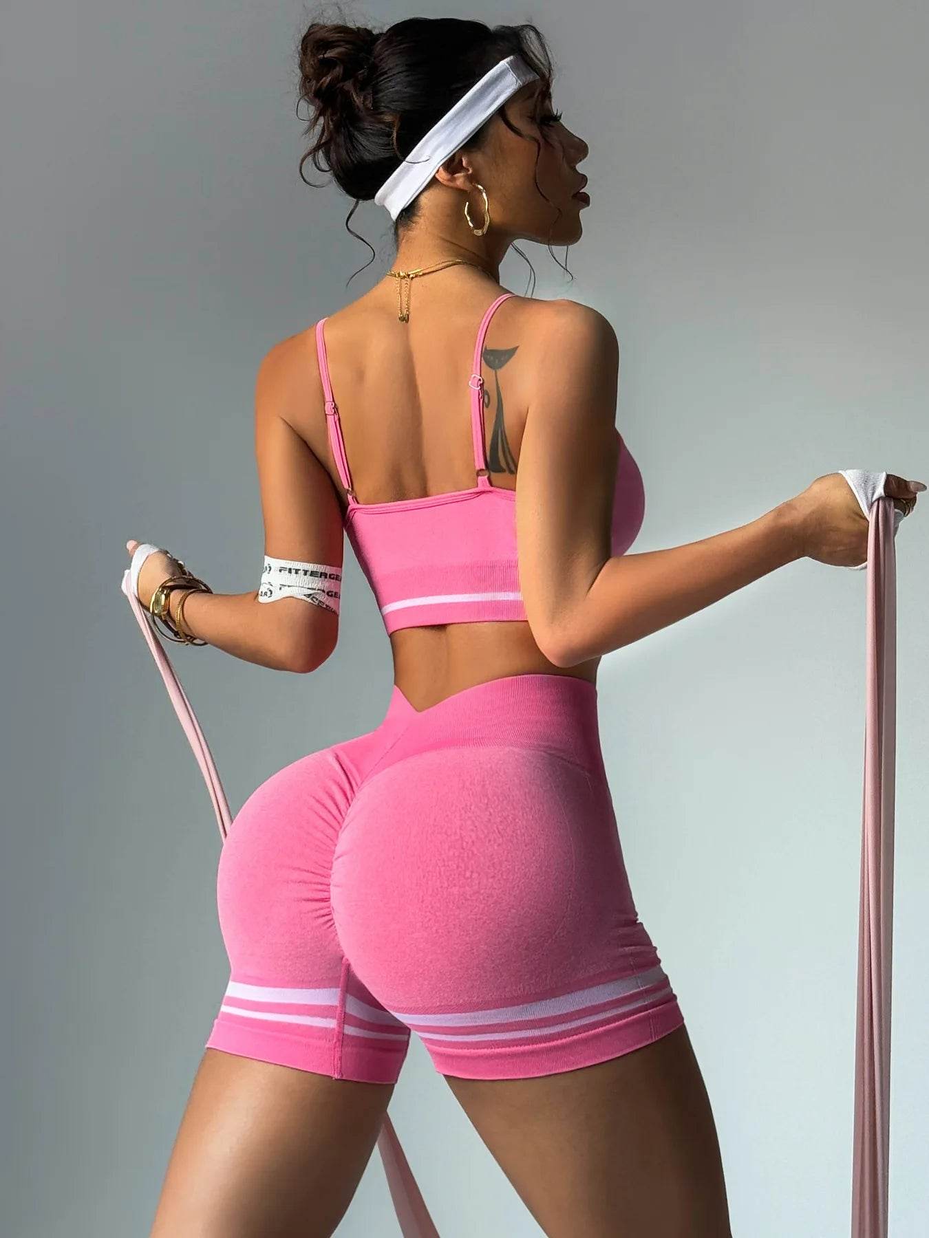 Women’s Outdoor Sports Set - V Back Bra and Shorts for Yoga - Buy Center