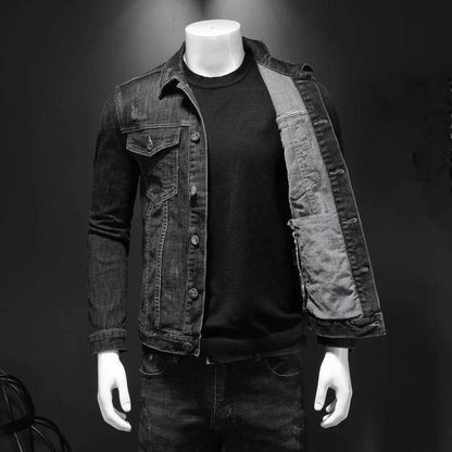 FAVOCENT Men's Denim Biker Jacket - Casual Turn Down Collar Outerwear - Buy Center