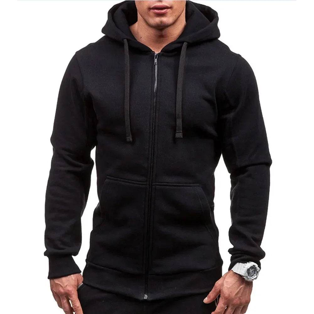 King Billion Men's Casual Zip Hooded Sweatshirt - Solid Colour Jacket - Buy Center