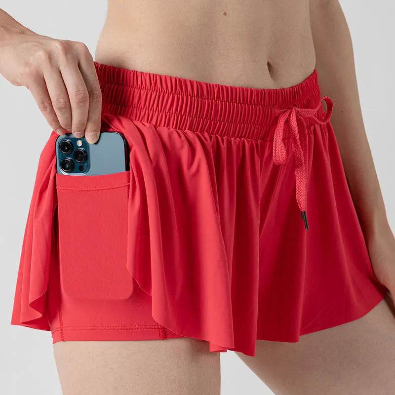 INLUMINE Women's 2-in-1 Flowing Sports Shorts - Butterfly Design - Buy Center