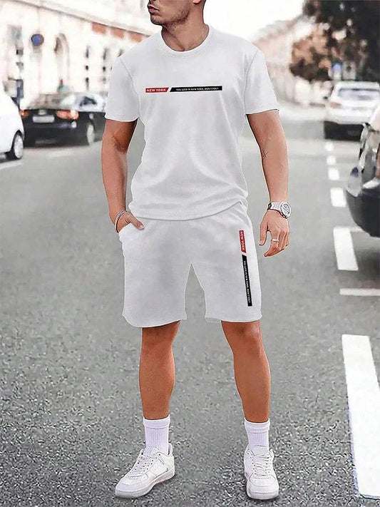 Men's Casual Crew Neck Short Sleeve Suit - Comfortable Outdoor Style - Buy Center