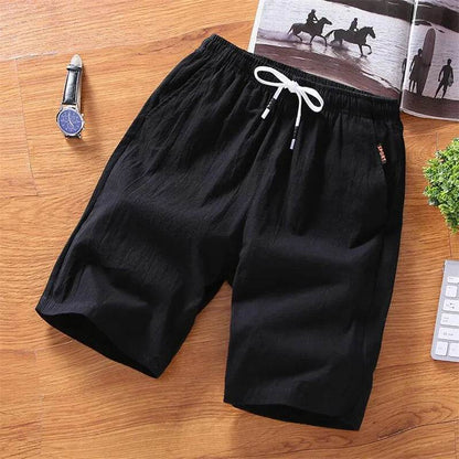 Asyabuykal Men's Slim Fit Knee Length Shorts - Cotton Linen, Breathable Summer Wear - Buy Center