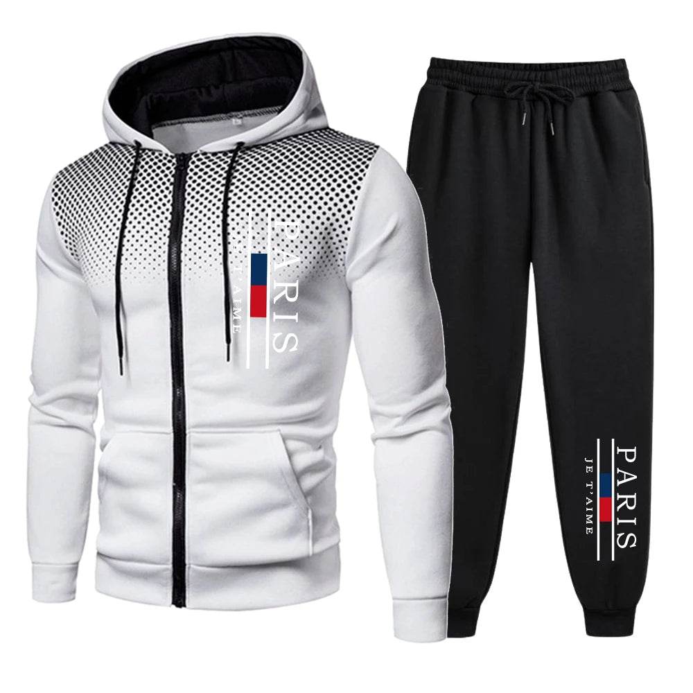 Men's Casual Fashion Tracksuit - Zipper Jacket & Jogging Pants Set - Buy Center