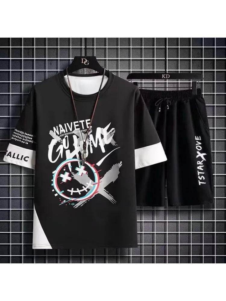 XMSFTD Men's Summer Fashion Tracksuit - Casual Short Sleeve Set - Buy Center