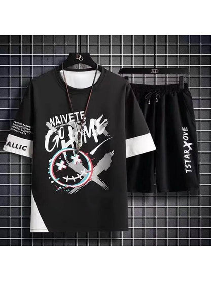 XMSFTD Men's Summer Fashion Tracksuit - Casual Short Sleeve Set - Buy Center