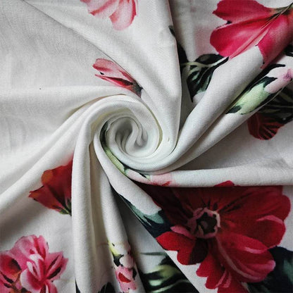 Chic Floral Knee-High Dress - V-Neck Casual Wear for All Seasons - Buy Center