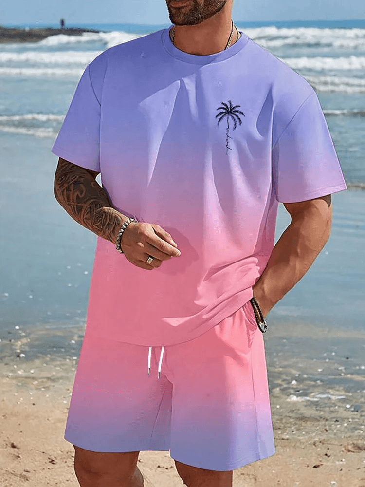 Hawaiian Style Men's T-Shirt & Beach Pants Set - Casual Summer Outfit - Buy Center