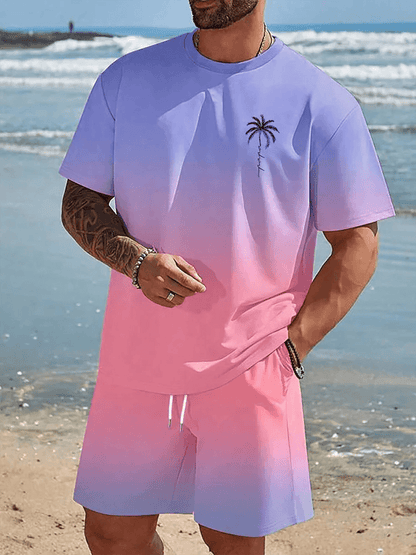 Hawaiian Style Men's T-Shirt & Beach Pants Set - Casual Summer Outfit - Buy Center