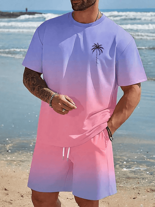 Hawaiian Style Men's T-Shirt & Beach Pants Set - Casual Summer Outfit - Buy Center