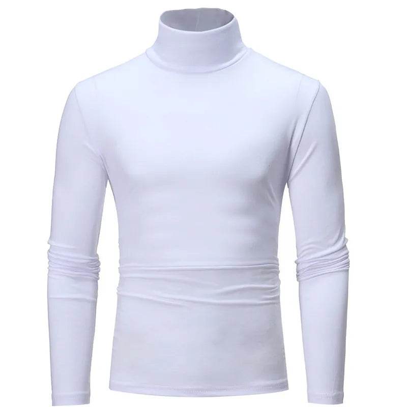Bigsweety Men's Slim Fit Turtleneck Pullover - Casual Solid Color Top - Buy Center