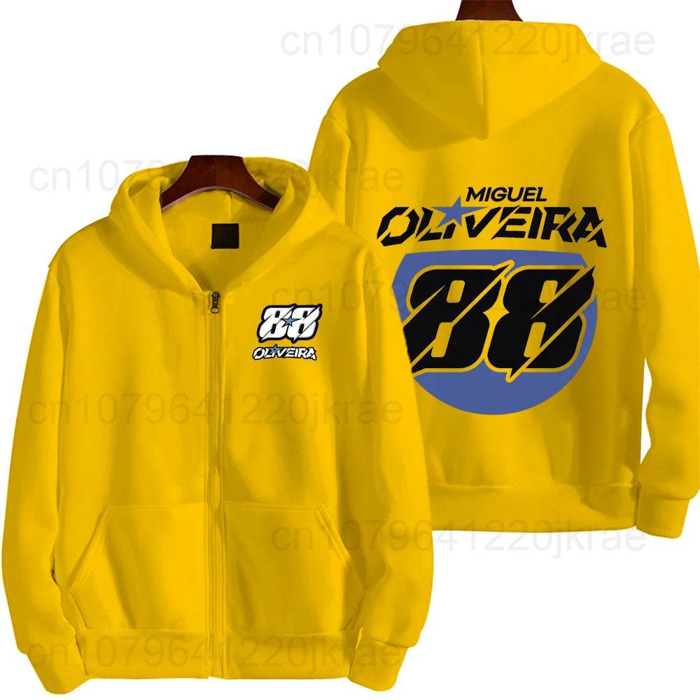 Miguel Oliveira 88 Logo Men's Zip Up Hoodie - Casual Spring Autumn Wear - Buy Center