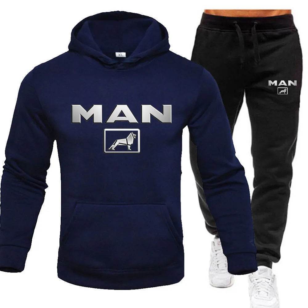 Men's Hoodie Pants Tracksuit Set - Casual Pullover Sportswear - Buy Center