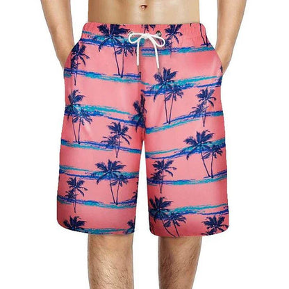 2024 Casual Men's Drawstring Shorts - Quick Dry Coconut Tree Print - Buy Center