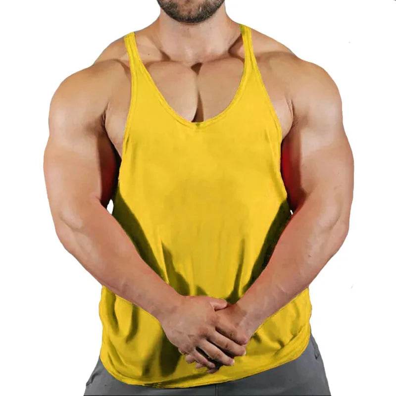 Men's Cotton Gym Singlet - V-Neck Bodybuilding Tank Top for Workouts - Buy Center
