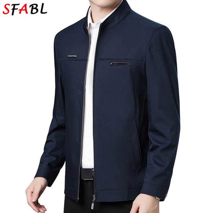 MANTLCONX Men's Thin Solid Color Jacket - Casual Business Wear for Spring - Buy Center