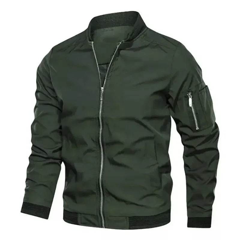 Men's Casual Windproof Jacket - Autumn Baseball Coat with Zipper Closure - Buy Center