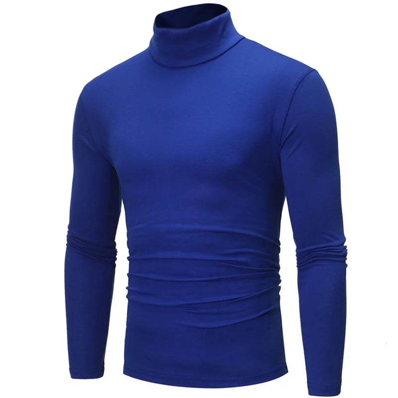 Bigsweety Men's Slim Fit Turtleneck Pullover - Casual Solid Color Top - Buy Center