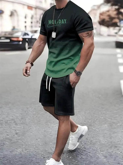 YEAE Men's Summer 2-Piece Suit - Casual 3D Print T-Shirt & Shorts - Buy Center