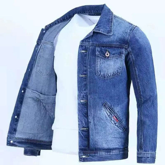 MIHIAR Men's Denim Jacket - Casual Blue Button Pocket, Autumn Style - Buy Center
