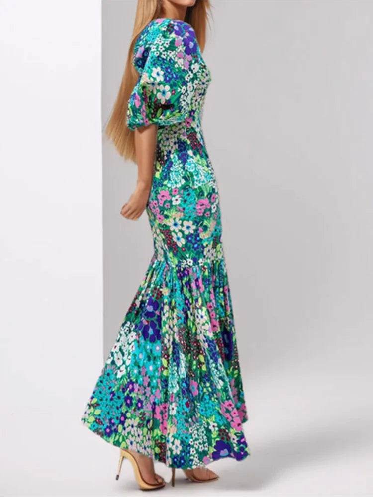 Elegant Casual Dress for Women - O-Neck Puff Sleeve Summer Style - Buy Center