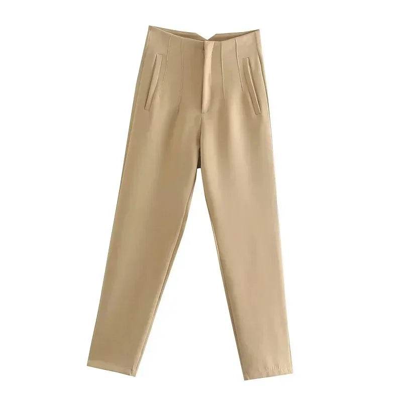 TRAF High Waist Women's Trousers - Office Wear & Casual Style - Buy Center