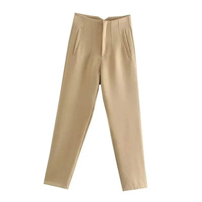 TRAF High Waist Women's Trousers - Office Wear & Casual Style - Buy Center