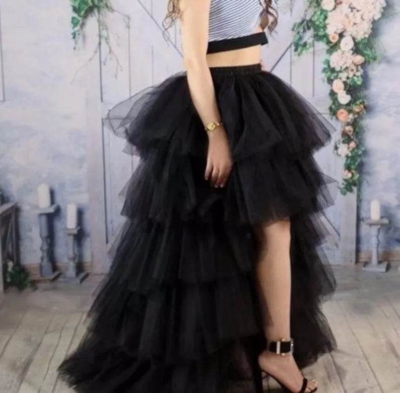 MisShow Women’s High-Low Tulle Petticoat Skirt - Fluffy & Elastic Waist - Buy Center