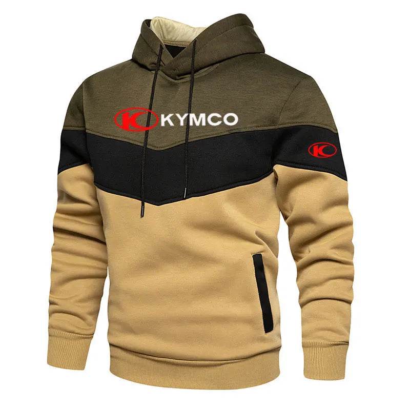 KYMCO Men's Hoodie - Fashionable Patchwork Pullover for Fall 2025 - Buy Center