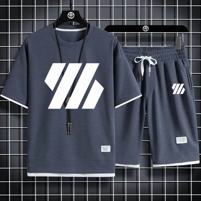 Men's Casual Sports Suit - Short Sleeve Tracksuit Summer Set - Buy Center