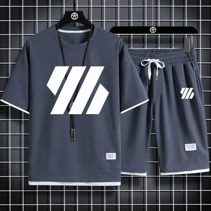 Men's Casual Sports Suit - Short Sleeve Tracksuit Summer Set - Buy Center