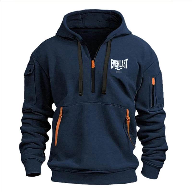 Stylish Men's Printed Hoodie - Multi-Zipper Design for Casual Comfort - Buy Center