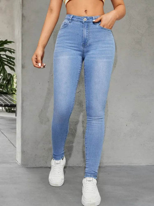 Stylish Blue All-Season Skinny Jeans for Women - Ankle Length Fit - Buy Center