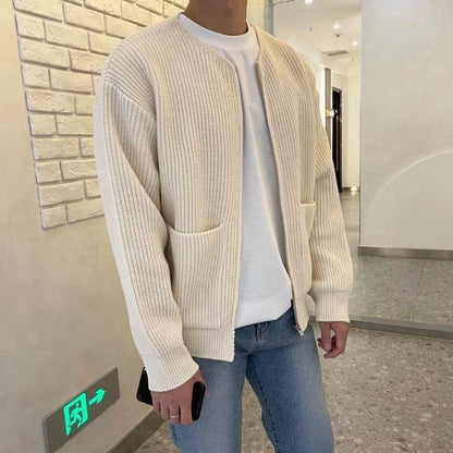 Men's Slim-Fit Cardigan Zipper Sweater - Casual Winter Top Coat - Buy Center