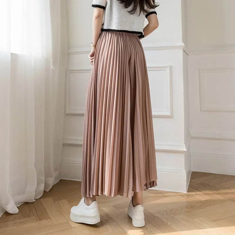 WQIANYU Women's Chiffon Wide Leg Pants - Elegant Pleated Design - Buy Center