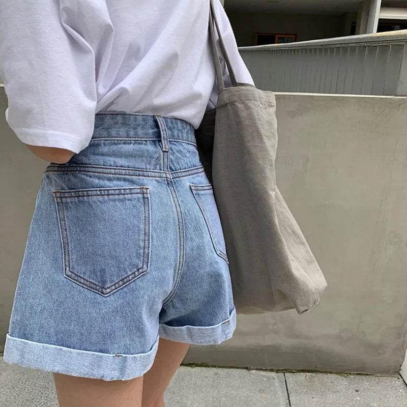 Trendy High Waist Denim Shorts for Women - Summer 2024 Style - Buy Center