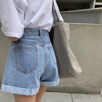 Trendy High Waist Denim Shorts for Women - Summer 2024 Style - Buy Center