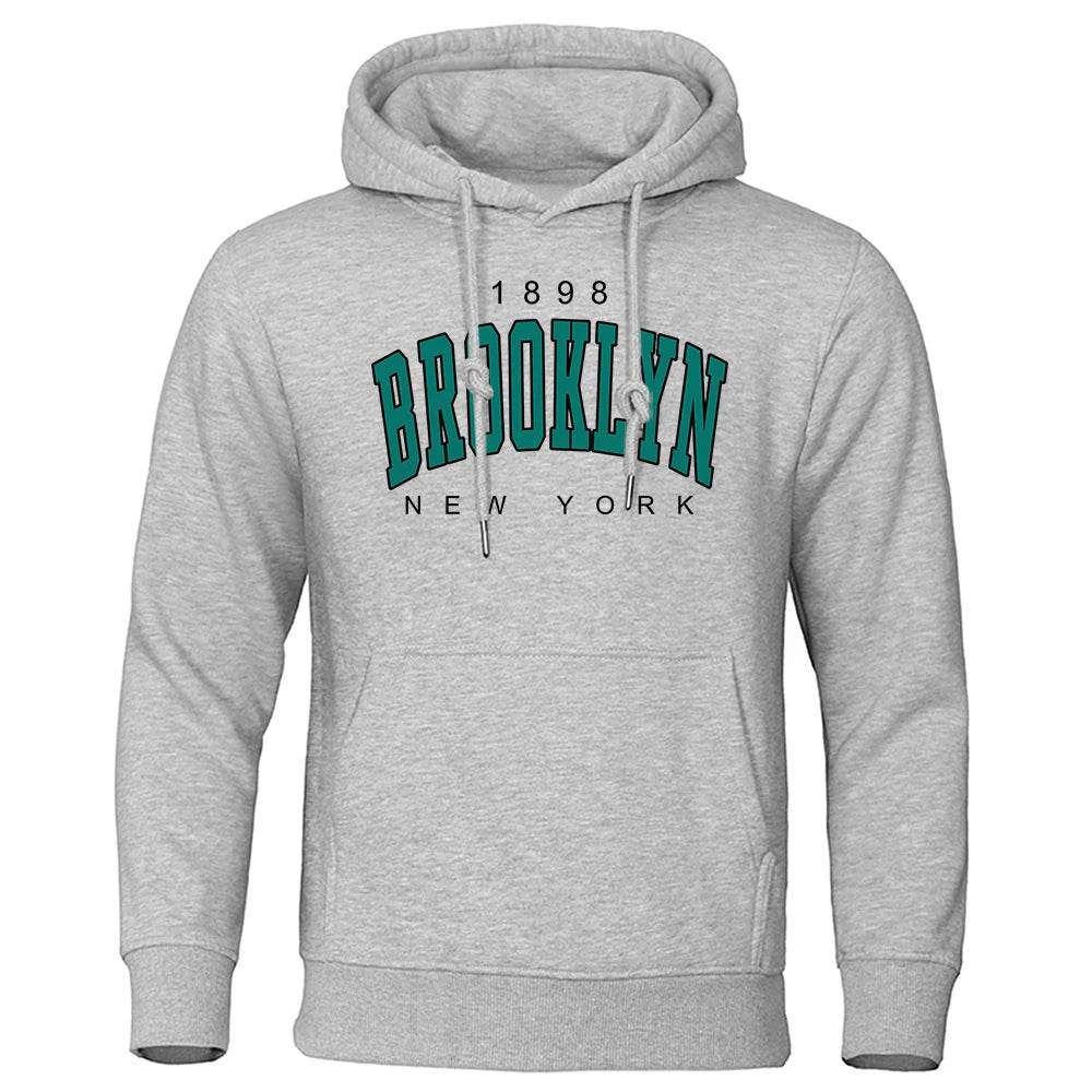 Brooklyn 1898 Oversized Men's Hoody - Casual Crewneck Fashion Sweatshirt - Buy Center