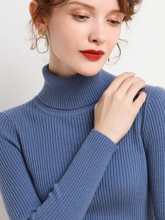 Women's Fall Turtleneck Sweater - Soft Cashmere Knit Pullover - Buy Center