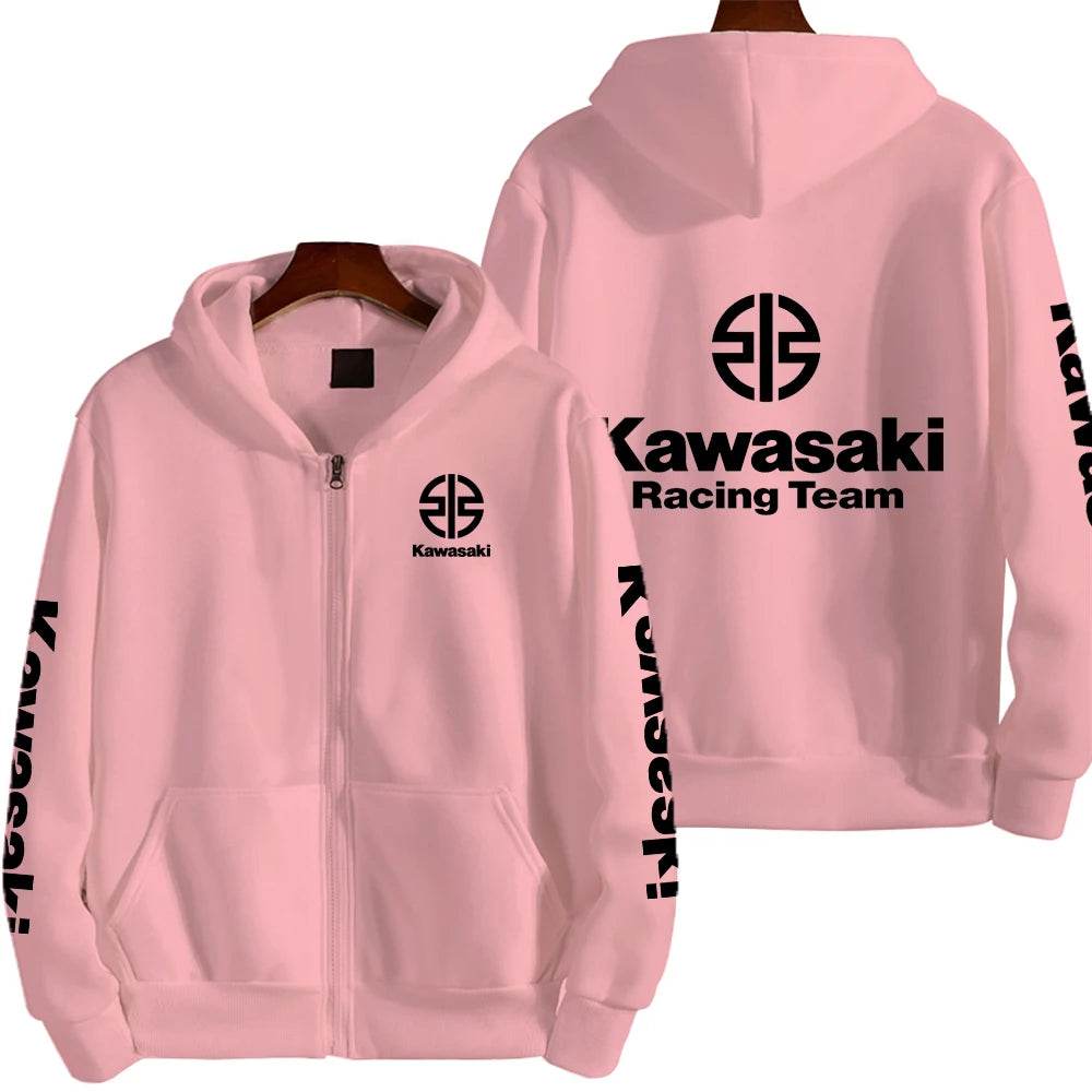 Kawasaki Racing Zip Up Hoodie for Men - Casual Spring Autumn Fashion - Buy Center