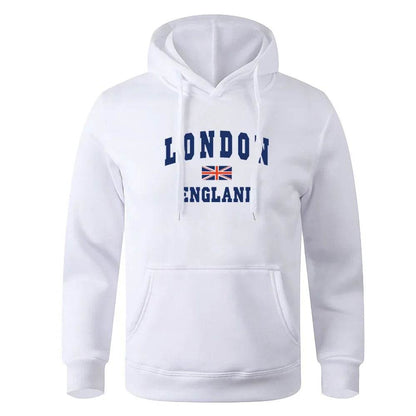 London Print Men's Hoodie - Casual Long Sleeve Sport Apparel - Buy Center