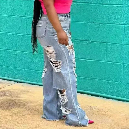 Soniaox Women's High Waist Straight Jeans - Casual Loose Fit Pants - Buy Center