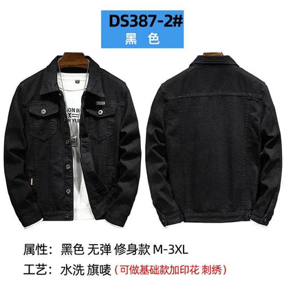 Wulend Men's Denim Jacket - Casual Turn Down Collar Coat for Autumn - Buy Center