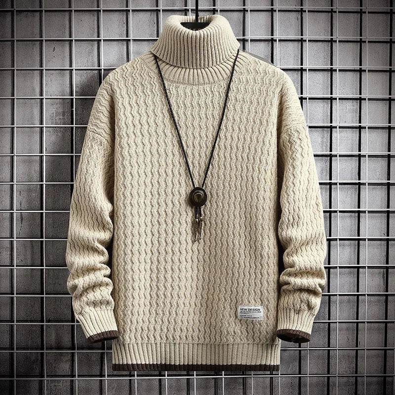4XL-M Winter Mens Turtleneck Sweater Trend Thick Bottoming Sweater Men Solid Color Casual Jumper Sweater Male Warm Pullovers - Buy Center